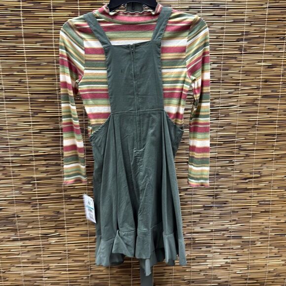 Bonnie Jean Big Girls Corduroy Jumper Dress and Knit Top, 2-Piece Set - Green Si - Picture 2 of 2